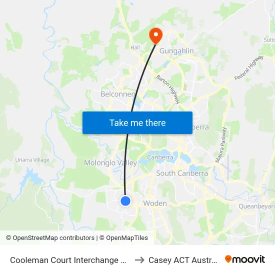 Cooleman Court Interchange Plt 1 to Casey ACT Australia map