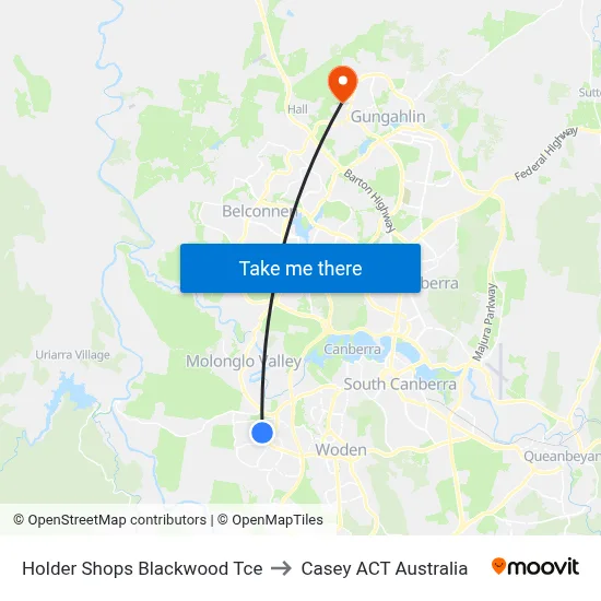 Holder Shops Blackwood Tce to Casey ACT Australia map