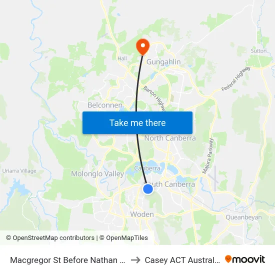 Macgregor St Before Nathan St to Casey ACT Australia map
