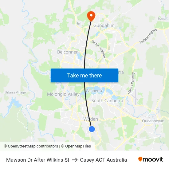 Mawson Dr After Wilkins St to Casey ACT Australia map