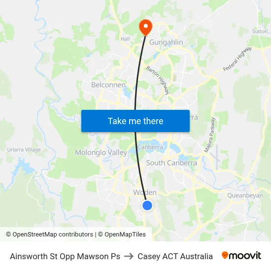 Ainsworth St Opp Mawson Ps to Casey ACT Australia map