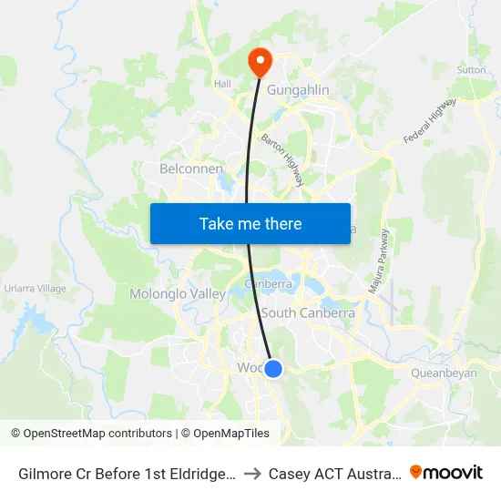 Gilmore Cr Before 1st Eldridge Cr to Casey ACT Australia map