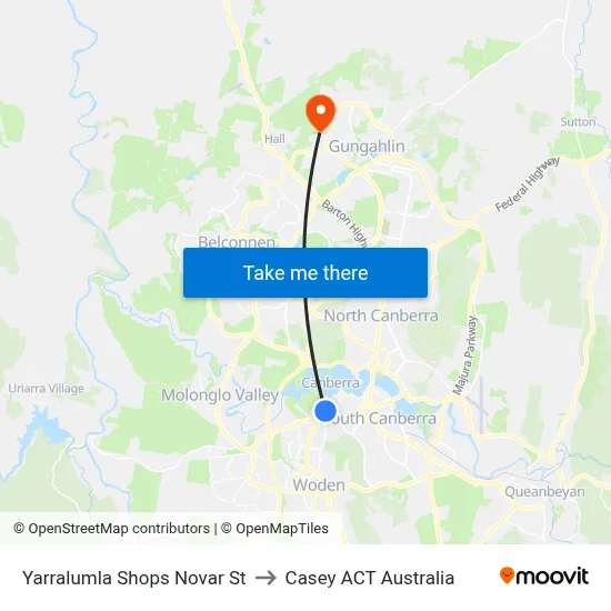 Yarralumla Shops Novar St to Casey ACT Australia map