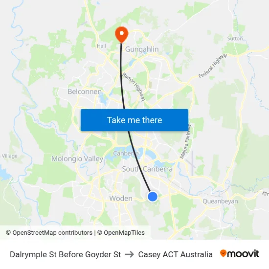 Dalrymple St Before Goyder St to Casey ACT Australia map