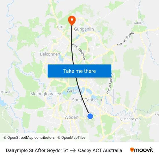 Dalrymple St After Goyder St to Casey ACT Australia map