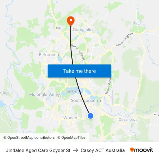 Jindalee Aged Care Goyder St to Casey ACT Australia map