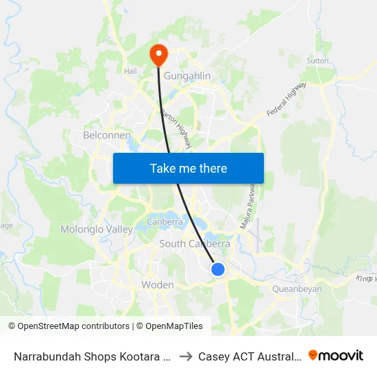 Narrabundah Shops Kootara Cr to Casey ACT Australia map