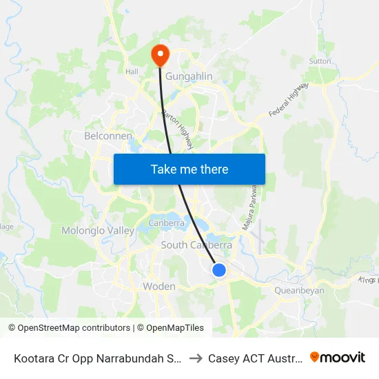 Kootara Cr Opp Narrabundah Shops to Casey ACT Australia map