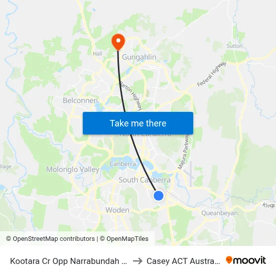 Kootara Cr Opp Narrabundah Ps to Casey ACT Australia map