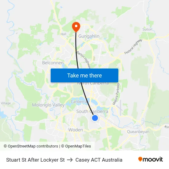 Stuart St After Lockyer St to Casey ACT Australia map