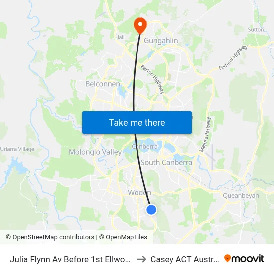 Julia Flynn Av Before 1st Ellwood Cr to Casey ACT Australia map