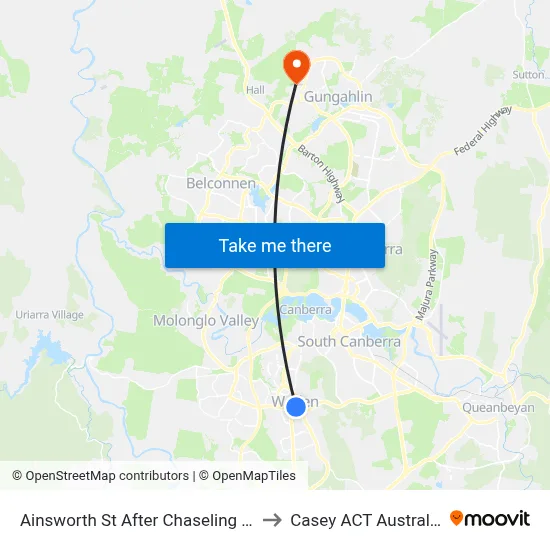 Ainsworth St After Chaseling St to Casey ACT Australia map