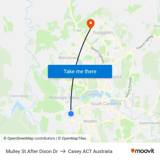 Mulley St After Dixon Dr to Casey ACT Australia map