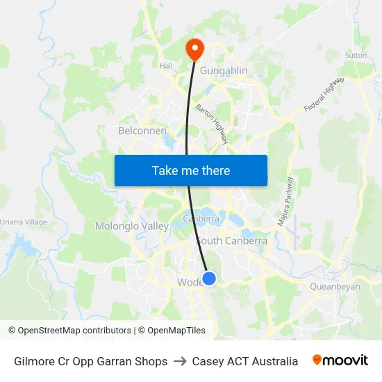 Gilmore Cr Opp Garran Shops to Casey ACT Australia map