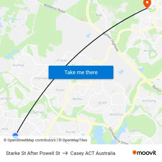 Starke St After Powell St to Casey ACT Australia map