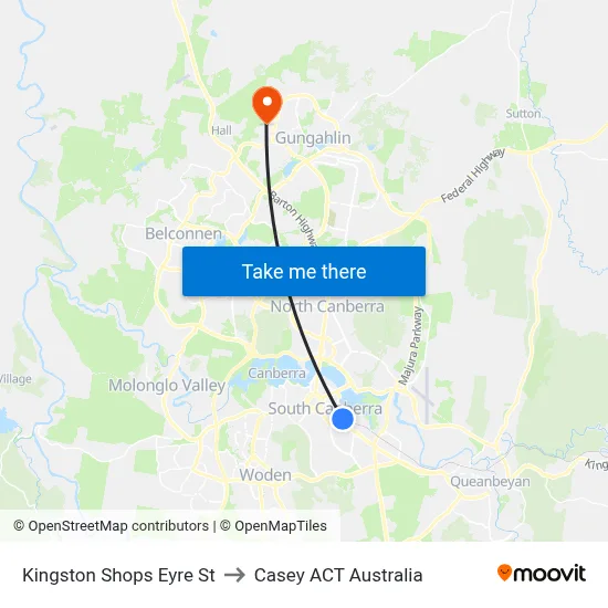 Kingston Shops Eyre St to Casey ACT Australia map