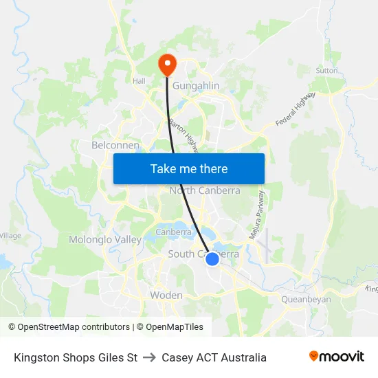 Kingston Shops Giles St to Casey ACT Australia map