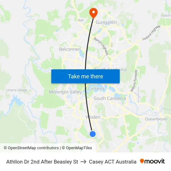 Athllon Dr 2nd After Beasley St to Casey ACT Australia map