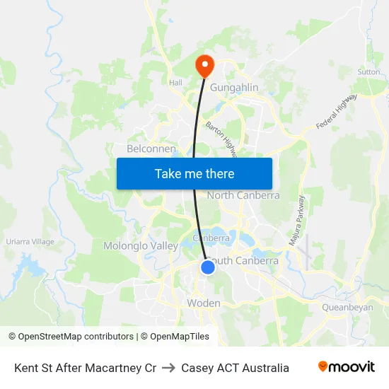 Kent St After Macartney Cr to Casey ACT Australia map