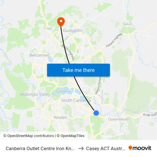 Canberra Outlet Centre Iron Knob St to Casey ACT Australia map