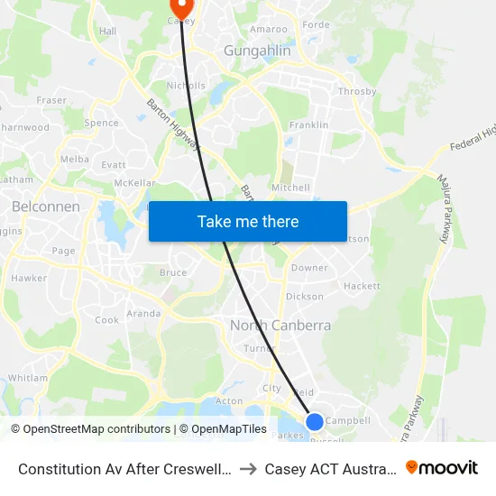 Constitution Av After Creswell St to Casey ACT Australia map