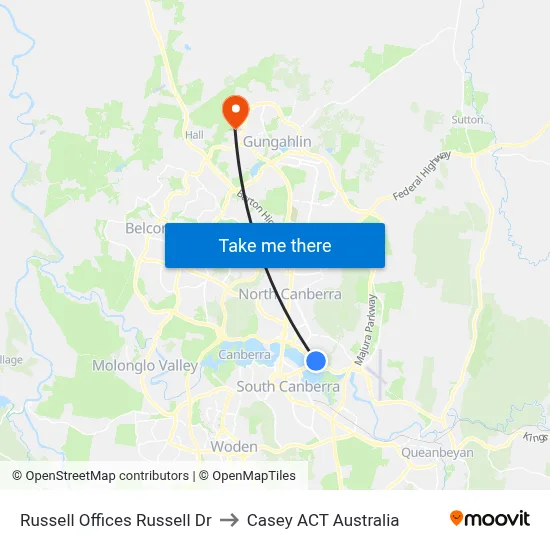 Russell Offices Russell Dr to Casey ACT Australia map