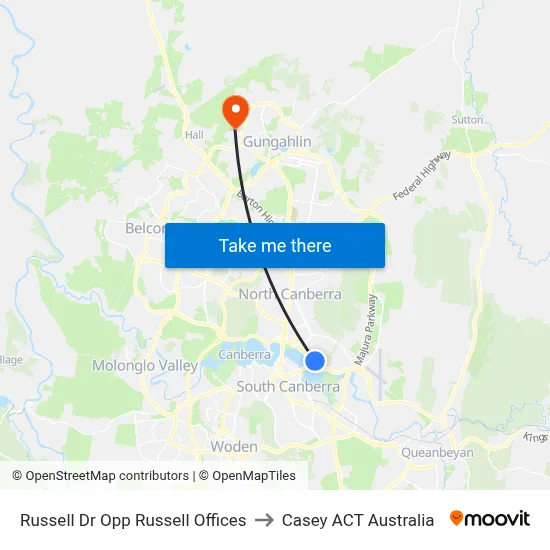 Russell Dr Opp Russell Offices to Casey ACT Australia map