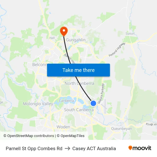 Parnell St Opp Combes Rd to Casey ACT Australia map