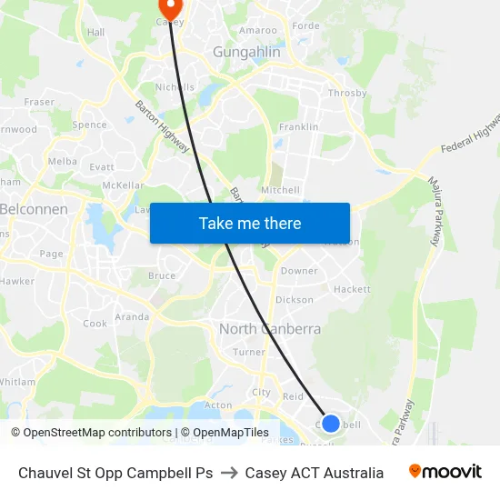 Chauvel St Opp Campbell Ps to Casey ACT Australia map