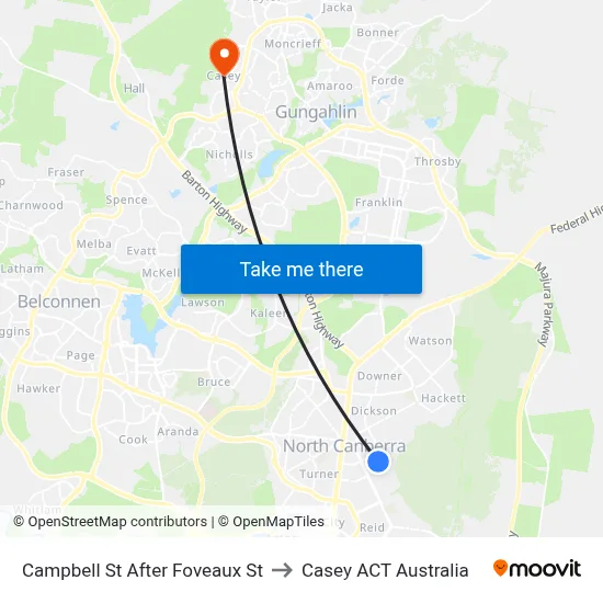 Campbell St After Foveaux St to Casey ACT Australia map