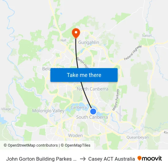 John Gorton Building Parkes Pl to Casey ACT Australia map