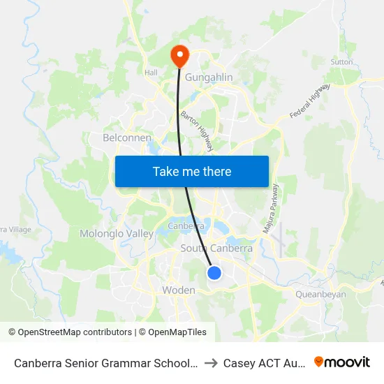 Canberra Senior Grammar School Golden Gr to Casey ACT Australia map