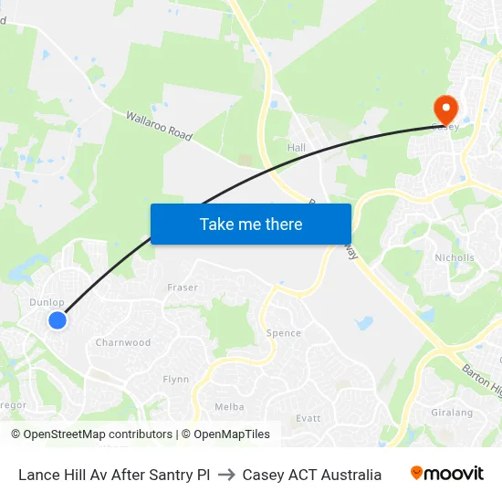 Lance Hill Av After Santry Pl to Casey ACT Australia map