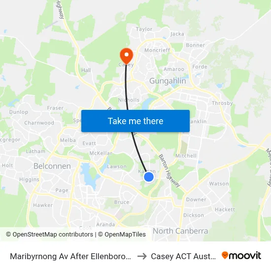 Maribyrnong Av After Ellenborough St to Casey ACT Australia map