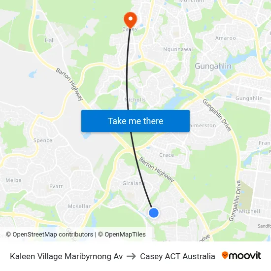 Kaleen Village Maribyrnong Av to Casey ACT Australia map