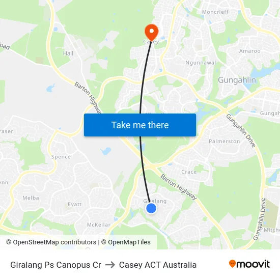 Giralang Ps Canopus Cr to Casey ACT Australia map