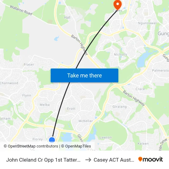 John Cleland Cr Opp 1st Tattersall Cr to Casey ACT Australia map