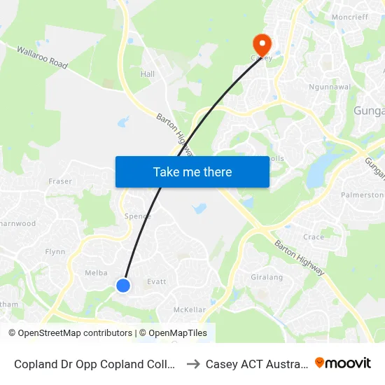 Copland Dr Opp Copland College to Casey ACT Australia map
