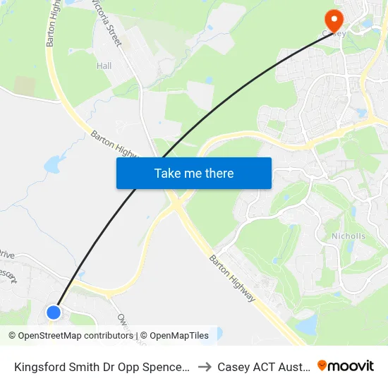 Kingsford Smith Dr Opp Spence Shops to Casey ACT Australia map