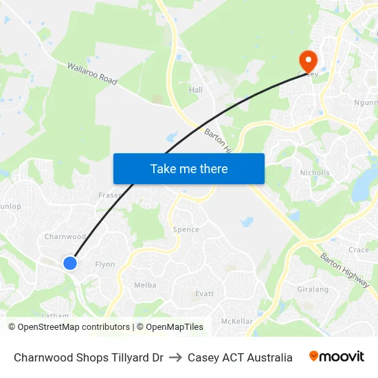 Charnwood Shops Tillyard Dr to Casey ACT Australia map