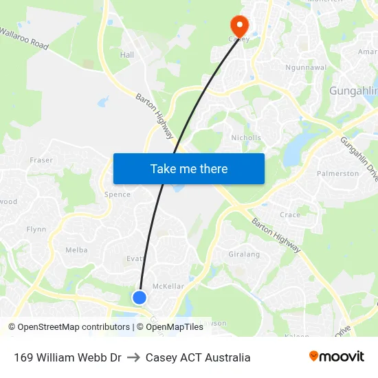 169 William Webb Dr to Casey ACT Australia map
