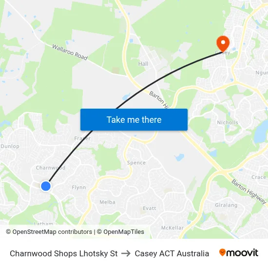 Charnwood Shops Lhotsky St to Casey ACT Australia map