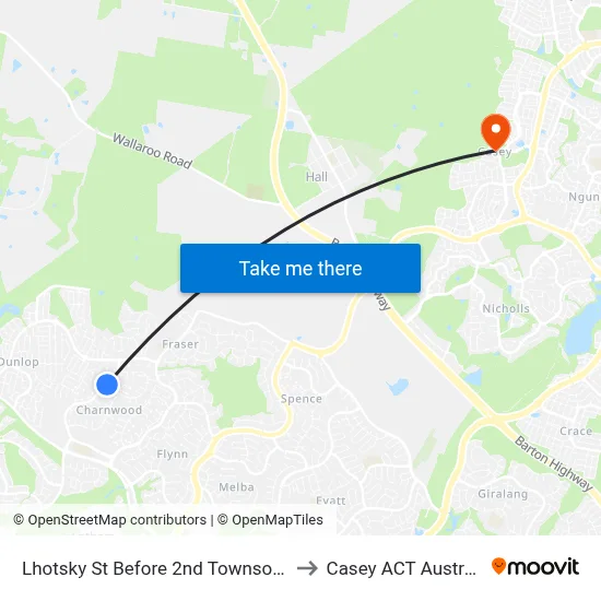 Lhotsky St Before 2nd Townson Cr to Casey ACT Australia map