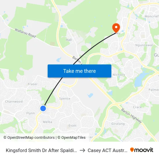 Kingsford Smith Dr After Spalding St to Casey ACT Australia map