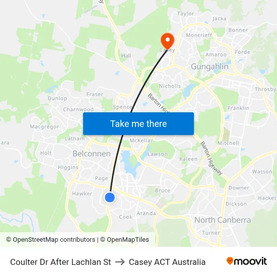 Coulter Dr After Lachlan St to Casey ACT Australia map