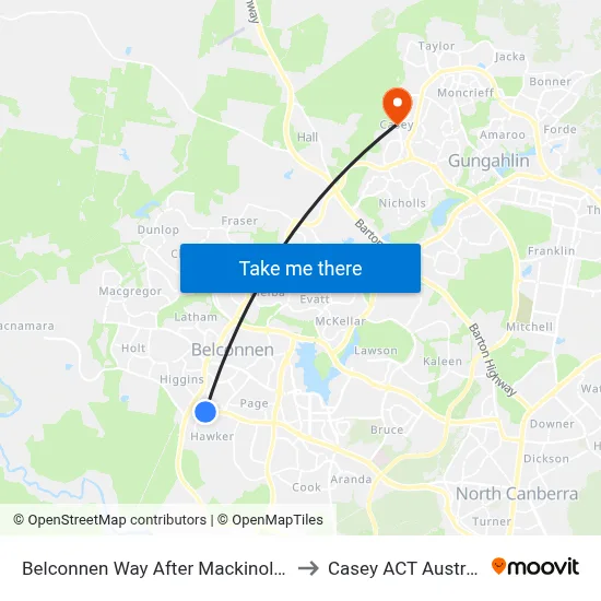 Belconnen Way After Mackinolty St to Casey ACT Australia map