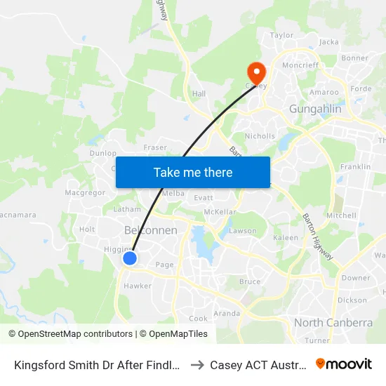 Kingsford Smith Dr After Findlay St to Casey ACT Australia map