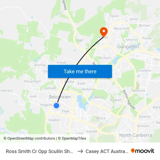 Ross Smith Cr Opp Scullin Shops to Casey ACT Australia map