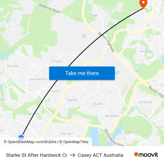 Starke St After Hardwick Cr to Casey ACT Australia map