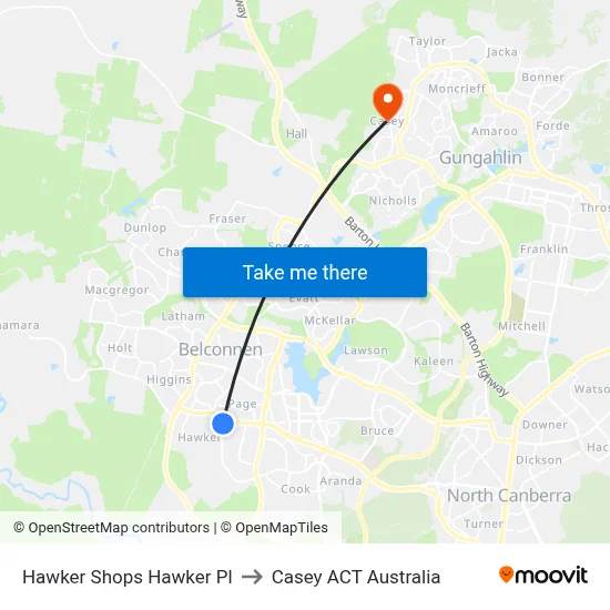 Hawker Shops Hawker Pl to Casey ACT Australia map